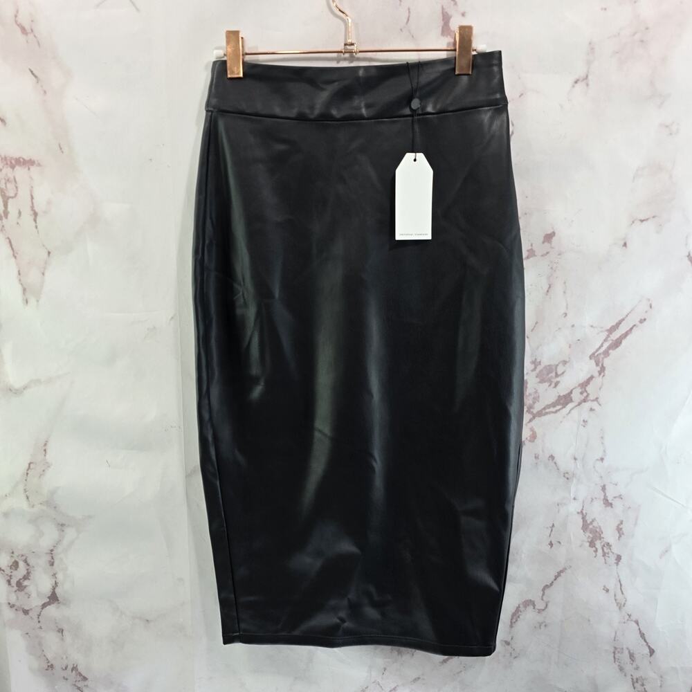 Universal Standard Skirt Women 4XS XS Black Faux Vegan Leather Midi Maxi Sillaro